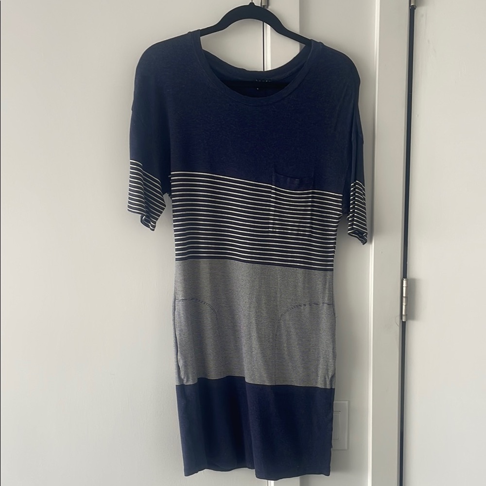 Striped Navy and White Dress